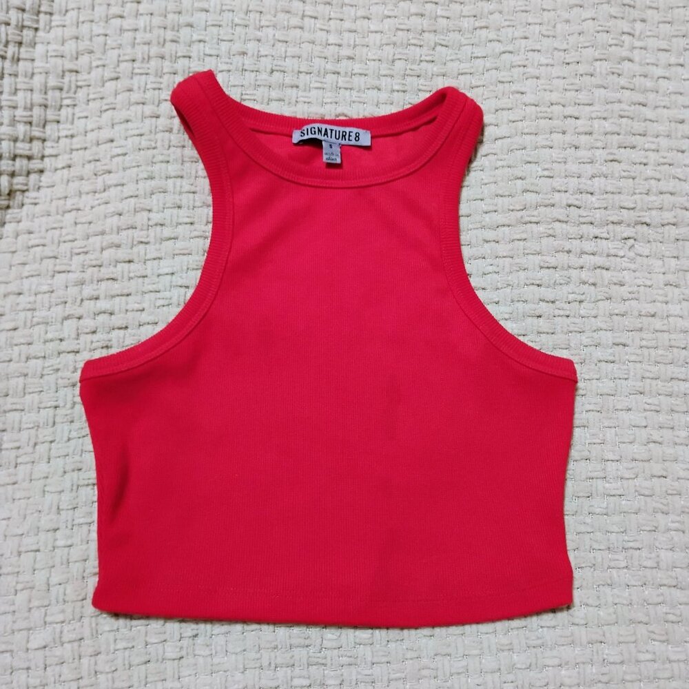 Signature 8 Red Ribbed Tank